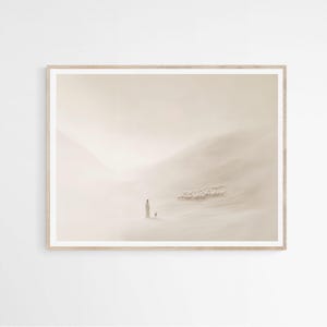 Treue Hirte, Jesus Blätter die 99 DIGITAL DOWNLOAD, minimalistische neutrale Malerei, moderne Bibel druckbare Kunst, christlicher Glaube Geschenk, LDS Kunst