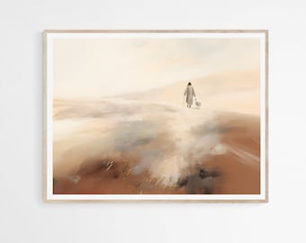 Jesus Leaves The 99 DIGITAL DOWNLOAD, Parable of The Lost Sheep,Modern Jesus Bible Printable Wall Art, Christian Faith Gift, Good Shepherd