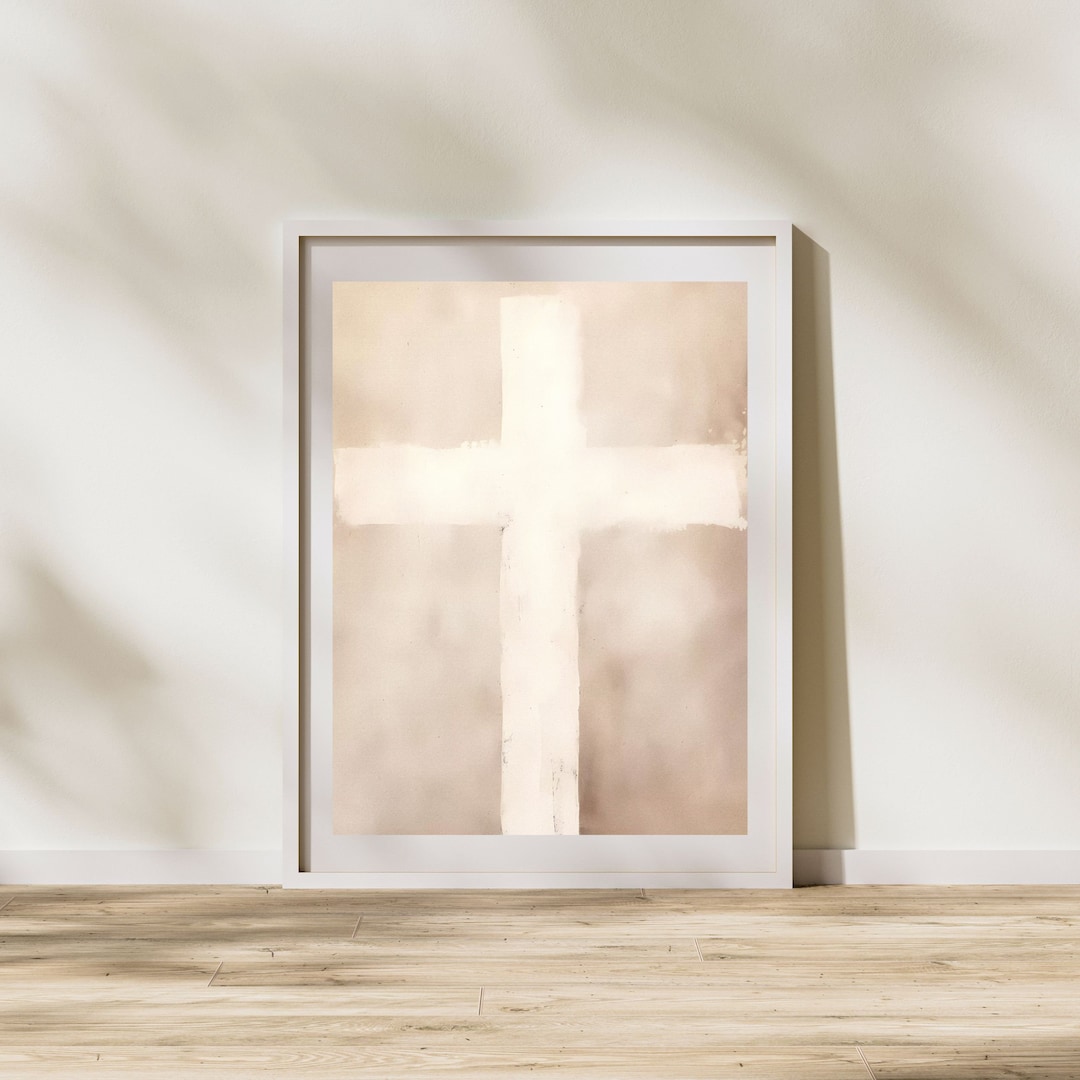 Christian Cross Minimalist Wall Art, DIGITAL DOWNLOAD, Modern Jesus ...