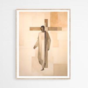 Jesus Christ Carry Cross DIGITAL DOWNLOAD, Christian Printable Wall Art, Scripture art, Modern Bible Print, Jesus Crucifixion, Home Décor