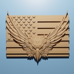 USA Flag Eagle Stl: CNC Router Engraver File for Artcam USA Flag Eagle Stl: CNC Router Engraver File for Artcam