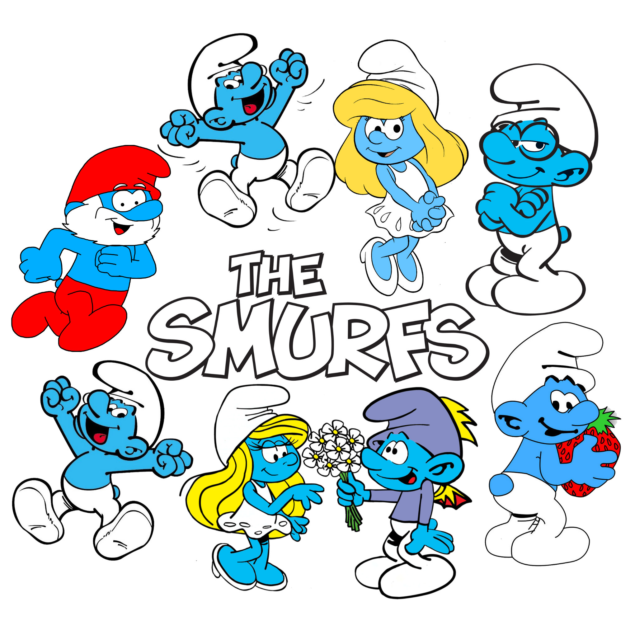 Coloriage Schtroumpf Et Le Village Perdu Smurfs clipart - Etsy Canada