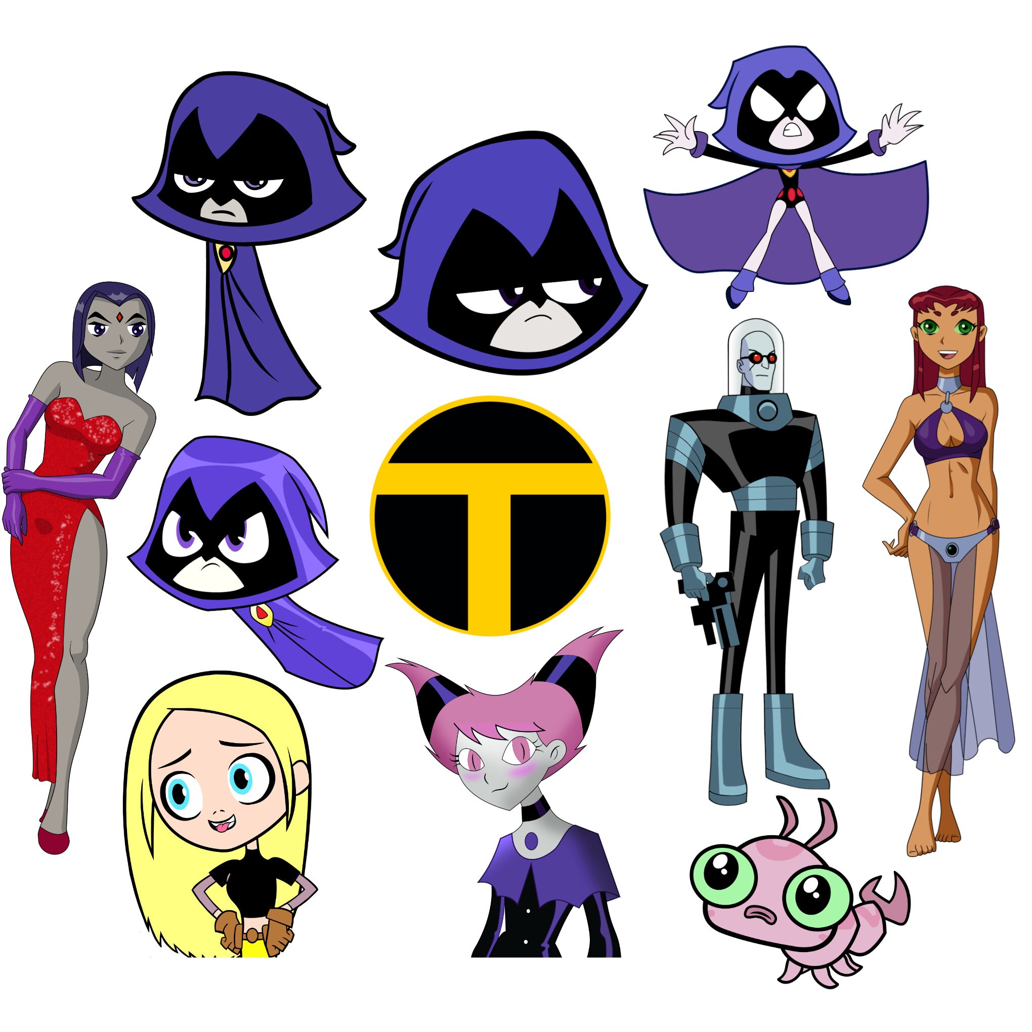 Teen Titans Go Png Bundle Cartoon Characters Animated Etsy
