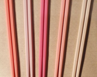 Gorgeous set of 5 pairs of beautiful pink alloy chopsticks