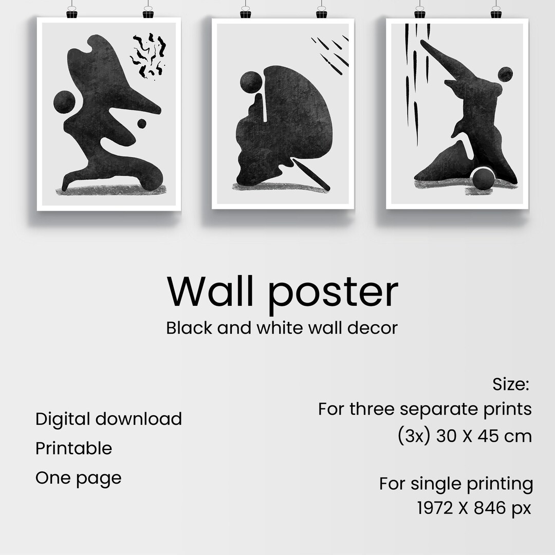 Wall Poster Black and White Wall Decor - Etsy