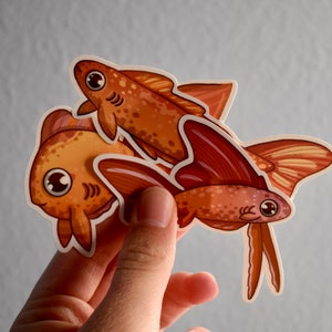 Cute Fish Stickers | Matte Waterproof Vinyl Sticker Pack, Individual or Set of Three