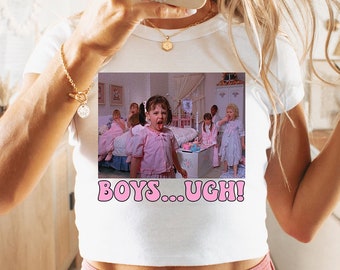 Boys Ugh Crop Shirt, Funny Valentines Day Shirt, Valentines Day Gift, Crop Tee, Y2K Baby Tee, Little Rascals, Retro Valentine Crop Shirt