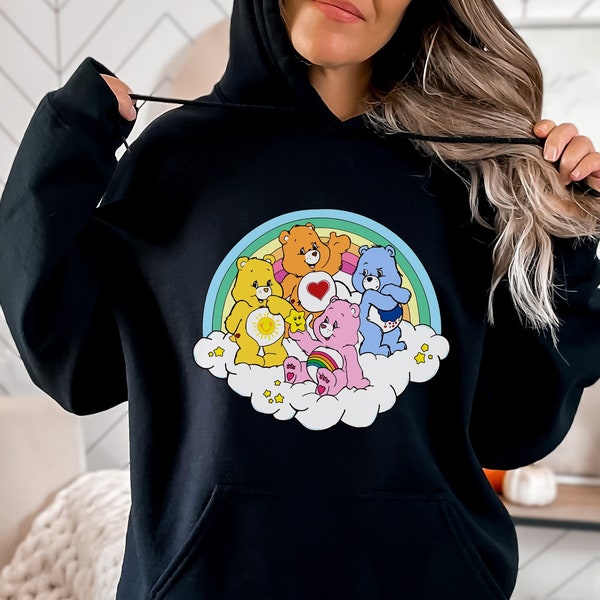 Chemise aquarelle Care Bears, chemise de famille Care Bears, chemise nostalgie des années 90, chemise de dessin animé des années 80, chemise Kids Care Bears