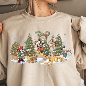Vintage Mickey And Friend Christmas Shirt, Disney Christmas Shirt,Disney Trip Shirt,Disney Family Christmas Shirt, WDW Disneyland Sweatshirt