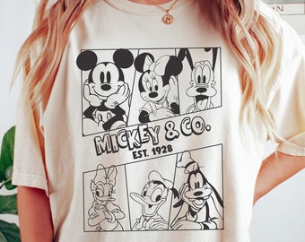 Mickey & Co 1928 Shirt, Mickey And Co, Disneyworld Shirts, Disney Vacation T-Shirt, Disney Family Trip Shirt, Mickey Sketching tee