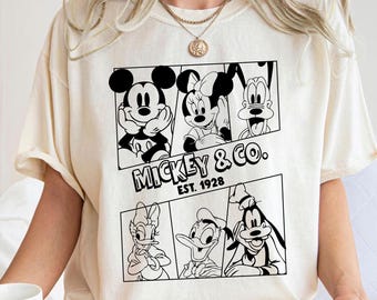 Retro Micky 1928 Komfort Farben Shirt, Disneyland T-Shirt, Disneyworld Shirt, Micky und Freunde T-Shirt, Disney Geschenk, Disneyland Reise Shirt