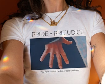 Pride and Prejudice Hand Flex Scene Y2K 90s Shrunken Baby Tee Shirt Crewneck Sweatshirt Jumper