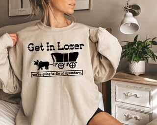 Maglietta Donna Vintage "Get In Loser" Horror Movies – Ispirata A IT, Freddy, Jason, Regalo Di Halloween