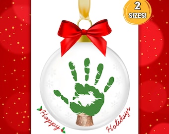 Holiday Handprint, Christmas Tree Hand Print Art, Christmas Craft Toddler, Handprint Christmas Craft, Holiday Ornament, Winter Handprint