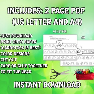 Leprechaun Hat Craft Kit, St. Patrick's Day Coloring, Activity Kit, St ...
