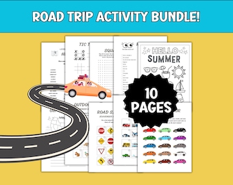 Road Trip Games, Car Scavenger Hunt, License Plate Game, Summer Road Trip, Travel Activity Pack, Travel Games, Summer Games, tic tac toe