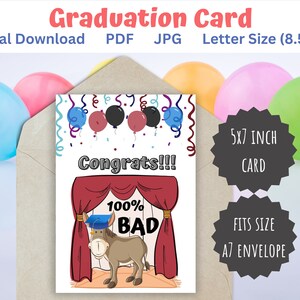 Graduation Card, Congrats Card, Greeting Card, Funny Graduation Card