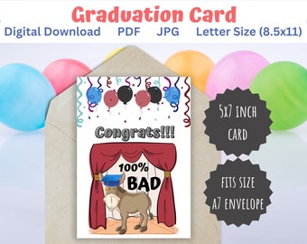 Graduation Card, Congrats Card, Greeting Card, Funny Graduation Card