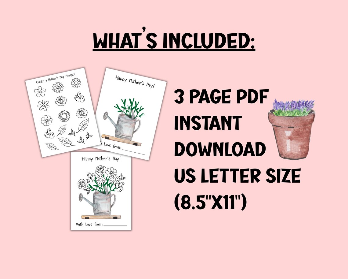 Flower Cut and Paste Craft Printable, Mothers Day Flower Bouquet ...