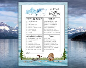 Alaskan Cruise Photo Scavenger Hunt, Alaska Trip Games, Cruise Printable, Cruise Ship Games, Kids and Adults Alaska Scavenger Hunt