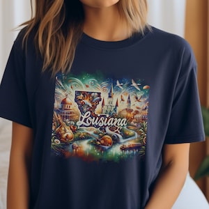 Louisiana Tshirt Louisiana state shirt Louisiana culture T shirt Louisiana gift T-shirt Louisiana souvenir Tee Louisiana pride Jazz Shirt