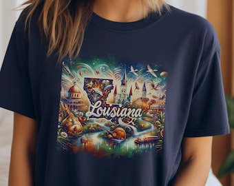 Louisiana Tshirt Louisiana state shirt Louisiana culture T shirt Louisiana gift T-shirt Louisiana souvenir Tee Louisiana pride Jazz Shirt