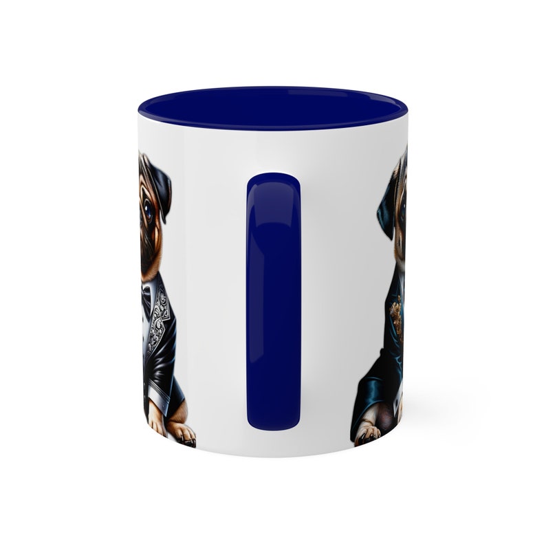 Einzigartige 11 Unzen zweifarbige Mops Tuxedo Tasse - Stilvolle Keramik-Kaffeetasse mit Bunten Akzenten, Komfortablem C-Griff, Blei- und BPA-frei - Perfektes Geschenk Bild 3