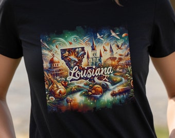 Louisiana Tshirt Louisiana state shirt Louisiana culture T shirt Louisiana gift T-shirt Louisiana souvenir Tee Louisiana pride Jazz Shirt