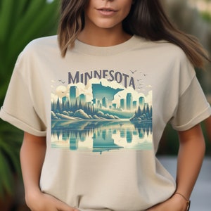 Minnesota t-shirt Minnesota Lake Shirt Loon T-Shirt Minnesota Andenken Minnesota Geschenk 10.000 Seen T-Shirt Partnerstädte T-Shirt St Paul Shirt