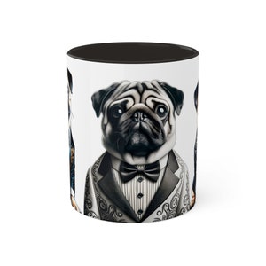 Einzigartige 11 Unzen zweifarbige Mops Tuxedo Tasse - Stilvolle Keramik-Kaffeetasse mit Bunten Akzenten, Komfortablem C-Griff, Blei- und BPA-frei - Perfektes Geschenk Bild 8