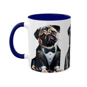 Einzigartige 11 Unzen zweifarbige Mops Tuxedo Tasse - Stilvolle Keramik-Kaffeetasse mit Bunten Akzenten, Komfortablem C-Griff, Blei- und BPA-frei - Perfektes Geschenk Bild 4