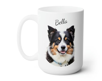 Custom Pet Mugs | Custom Pet Art | Custom Pet Gift | Dog Gift | Pet Gift | Holiday Gift | Coffee Lover | Pets | Birthday Gift | 15oz