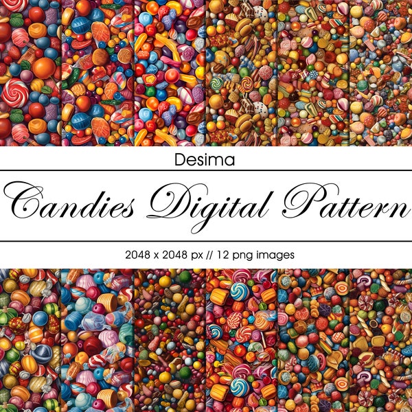 Trompe L'oeil Realistic Candies Pattern Collection: Intricate, Lifelike Designs for DIY Projects & Commercial Use