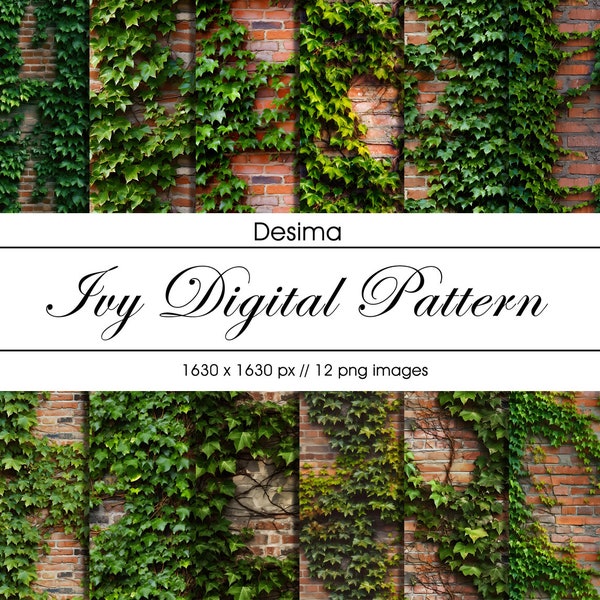 Ivy on Brick Wall Set 2: Alluring Designs for DIY Projects & Commercial Use