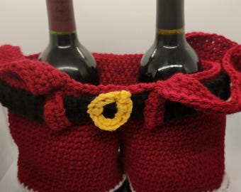 Borsa per il vino con pantaloni da Babbo Natale