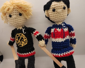 Crochet Hockey Romance Dolls | Shane Ilya Amigurumi Plushies, Rivals to Lovers Collectible