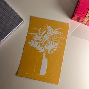 Carte postale - Illustration vase tropicale