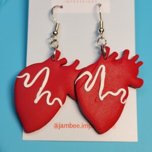 EKG Heart Earrings