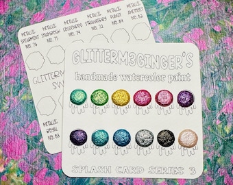 Metallic Watercolor Paint Dot Card | Series 3 | Handmade for Artists, Calligraphy and Painting