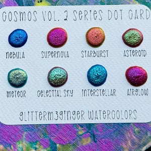 Cosmos Series {Vol. 2} Color Shift Watercolors Dot Card