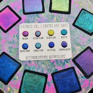Serie Cosmos Vol. 1: tarjeta de puntos de acuarela con cambio de color