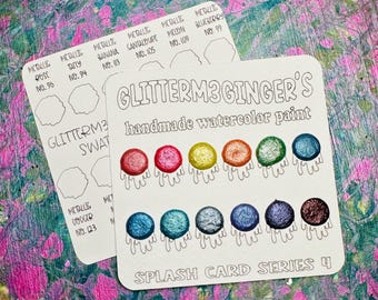 Metallic Watercolor Paint Dot Card | Series 4 | Handmade for Artists, Calligraphy and Painting