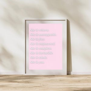 Empowering Pink Affirmation Poster: Inspirational Self-Love Wall Art