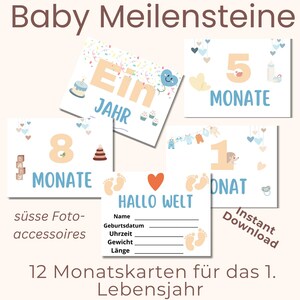 Tarjetas mensuales para bebés Accesorios fotográficos para hitos del bebé Recuerdos del bebé Idea de regalo para sesión de fotos de bebés Fotos mensuales de bebés Tarjetas mensuales sobre el crecimiento del bebé