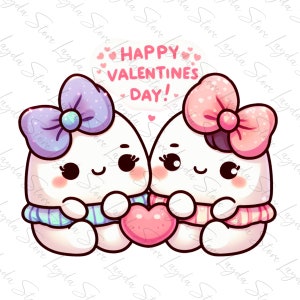 Buon San Valentino, simpatici Squishmallows stampabili, PNG trasparenti, Squish Valentine's Day Png Sublimazione, Bambini San Valentino Png