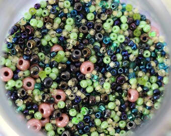 Forest Love * Mix de perlas preciosas, mix de perlas metalizadas, confeti de perlas, perlas de cristal en tonos naturales, mix de perlas naturales, mix de perlas de colores