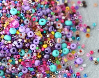 Confeti Feliz * Mezcla de Cuentas Preciosa, Confeti de Cuentas, Cuentas Doradas para Manualidades, Mezcla de Cuentas, Cuentas de Vidrio DIY, Cuentas Doradas, Cuentas para Manualidades