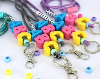 Cordón personalizado *ABC* con nombre, cordón para matrícula escolar, cordón para escolares, cordón para profesores