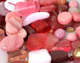 Mezcla de cuentas de vidrio Pinky * cuentas de vidrio checas prensadas, confeti de cuentas, mezcla de cuentas, cuentas DIY, cuentas artesanales, mezcla de cuentas de colores