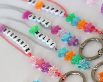 Cordón personalizado *Estrella* con nombre, cordón colorido para profesores, cordón para niños